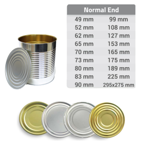 Normal End Lid size